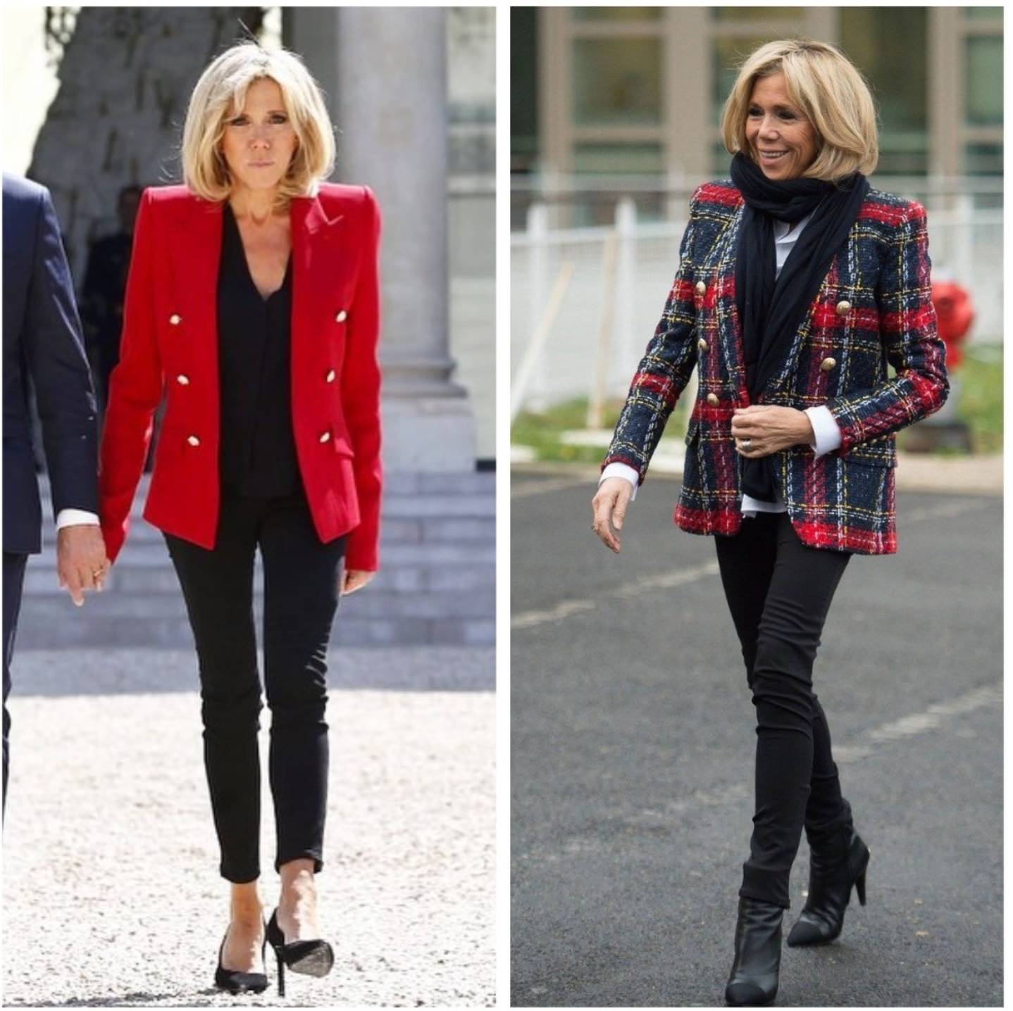 Brigitte Macron Jacke breite Schultern