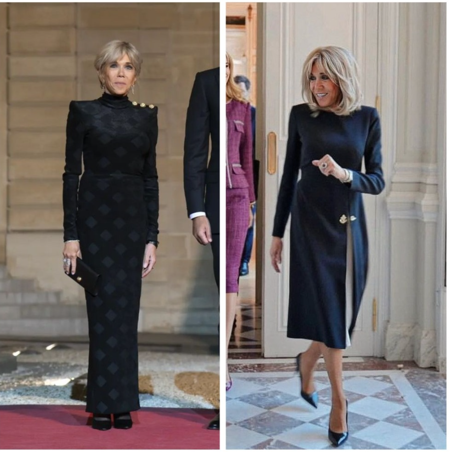 Brigitte Macron Kleid Knöchel
