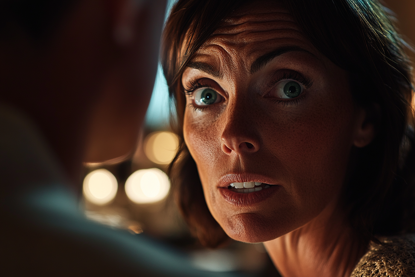 Eine besorgte Frau, die mit ihrem Sohn spricht